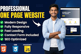 build a fast loading one page business website in 2 days