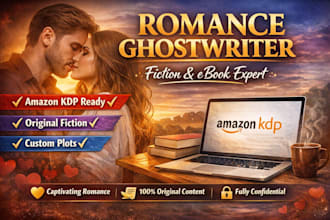 be your romance ghostwriter fiction book writer and ebook ghostwriter amazon kdp