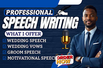 write inspirational wedding vows speech, motivational speech for ceremony event