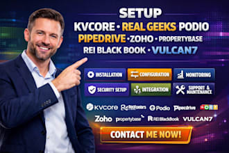 setup kvcore real geeks podio pipedrive zoho propertybase rei black book vulcan7