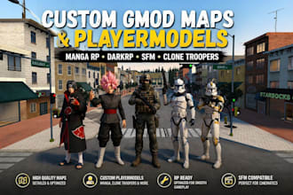 create a custom gmod maps, playermodel mod, and weapons all in garrys mod
