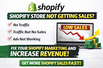 shopify marketing to fix store not getting sales, traffic but no sales