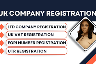 register uk limited company formation,  uk vat, utr, uk ltd company registration
