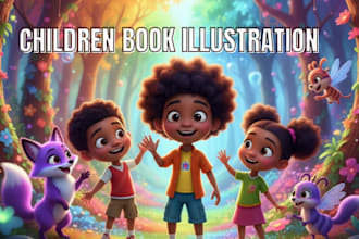 design 3d children book illustration and children story book cover for KDP