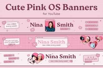 design aesthetic youtube banner and social media header