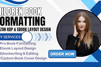 do children book formatting for amazon kdp, ebook layout design, book cover