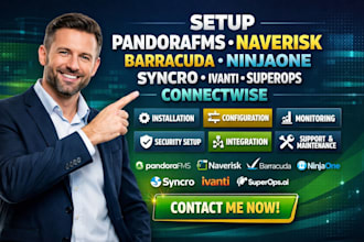 setup pandorafms naverisk barracuda ninjaone syncro ivanti superops connectwise