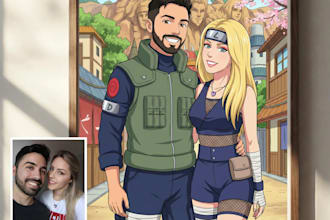 create a naruto style illustration for you