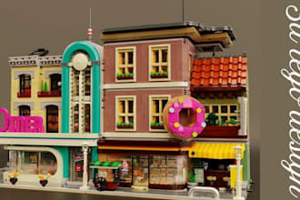 custom 3d lego design, lego car, toy, lego technic and moc instructions