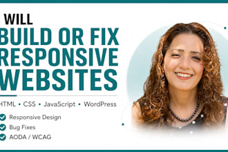 build or fix responsive HTML CSS javascript websites