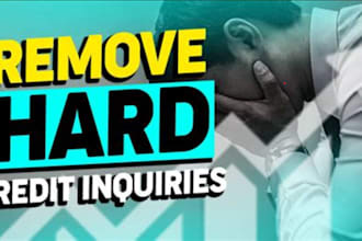 remove inquiries in 3 bureaus, collections, charge offs, late payments loan