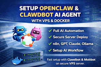 setup openclaw, clawdbot, n8n automation ai agent with vps docker openai