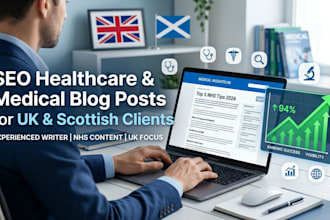 write SEO optimized healthcare medical blog posts articles for uk scottish clien