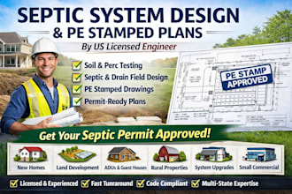 us licensed septic system design soil analysis and permit ready plan stamp