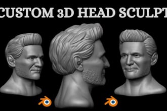 sculpt realistic 3d head 3d burst photo to 3d printable stl for 3d printing