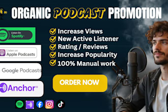 do a organic promotion for your spotify and apple podcasts
