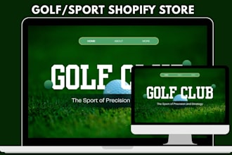 design golf shopify store, golf website, golf accessories, sport accessories