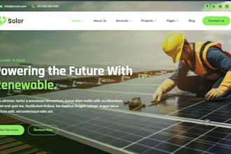 design wix solar energy website renewable energy company landing page website