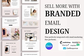 design professional canva email newsletters in klaviyo mailchimp or hubspot