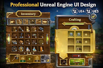 design unreal engine UI UX menus hud and game interface for ue4 ue5