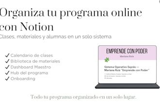 organize your online program into a clear notion system