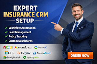 setup insurance crm zohocrm mondaycrm insureio ghl ezlynx agencyzoom agencybloc