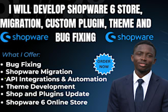 setup shopware 6 store, build plugin, migration and fix all bugs, wooecommerce,