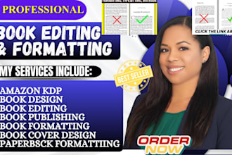 do book editing, ebook, paperback, and book formatting and KDP book formatting
