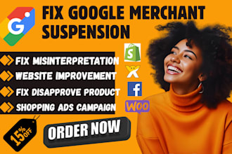fix google merchant center disapproval, suspension and setup product feed
