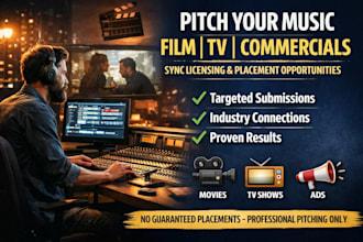 professionally pitch your music for film, TV, ads, and media