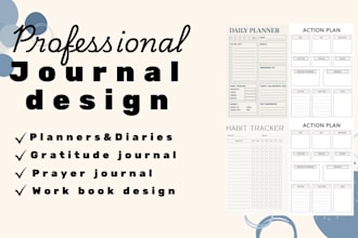 do planner design, journal, workbook design, prayer journal, lead magnet pdf