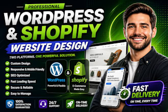 do responsive ai wordpres website, shopify website development for your business