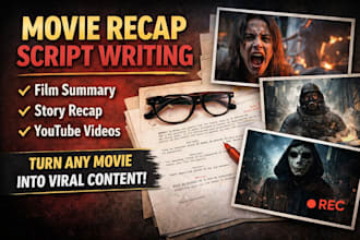 write movie recap script for youtube film summary story recap explainer video