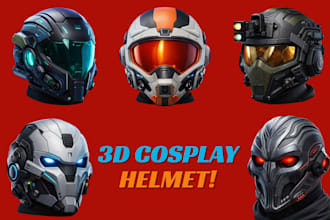 do custom 3d futuristic helmet 3d cosplay model 3d mask design for 3d printing