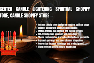 design scented candle lightening spiritual shopify store, candle shopify store