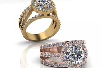 professionally create a 3d jewelry model of rings, earrings, or necklaces