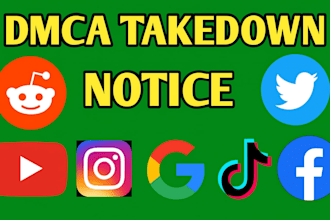 send dmca takedown notice to google,  facebook, instagram, reddit, ebay, ali