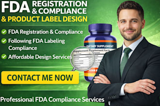 handle fda registration, fsvp, US agent and otc listing, label listing and more