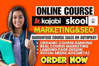 udemy online course promotion teachable thinkific  skool course promotion SEO
