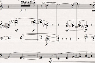 professionally transcribe your music to sibelius or PDF