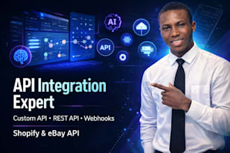 do API integration, custom API, rest API, shopify API, ebay API, webhooks