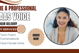 record english pro female voice over for your saas product walkthrough