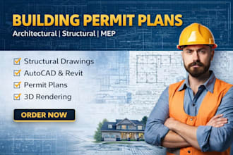 architect floor plan, elevation, roof siteplan, city permit blueprint in autocad