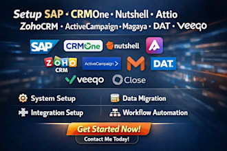 setup sap crmone nutshell attio zohocrm activecampaign magaya dat veeqo close