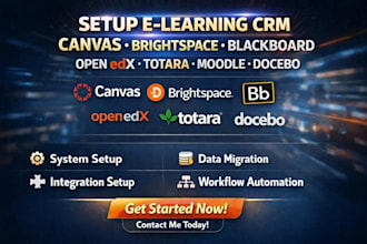 setup elearning CRM canvas brightspace blackboard open edx totara moodle docebo