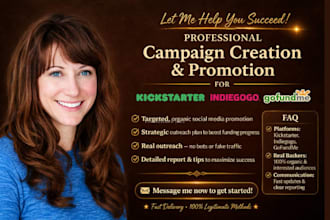 promote your kickstarter, indiegogo, gofundme campaign to real backers, donors