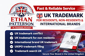 complete uk trademark registration, search, filing for residents, non residents