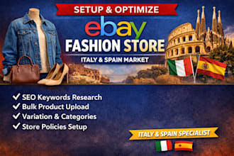 setup ebay fashion store ebay listing ebay product upload ebay seo italy spain
