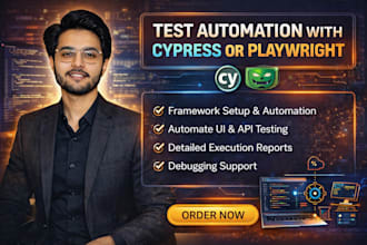 do test automation using cypress or playwright for web apps