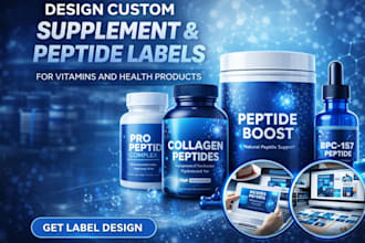 design supplement and peptide labels for health products